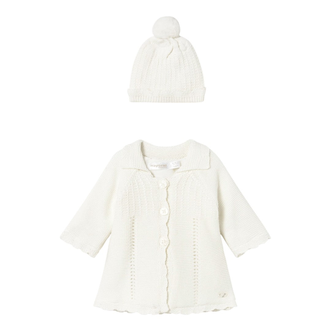 Knit Coat & Hat - Cream