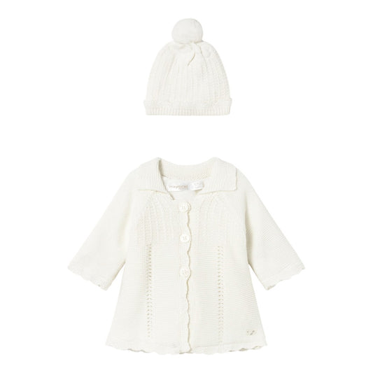Knit Coat & Hat - Cream