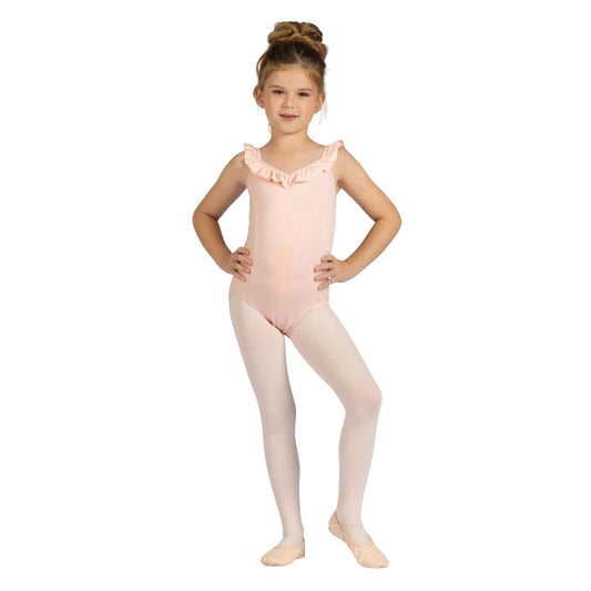 Ruffle Neck Leotard - Rose Quartz