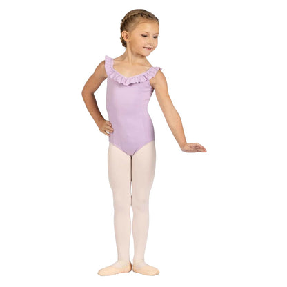 Ruffle Neck Leotard - Lavender