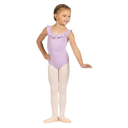 Ruffle Neck Leotard - Lavender