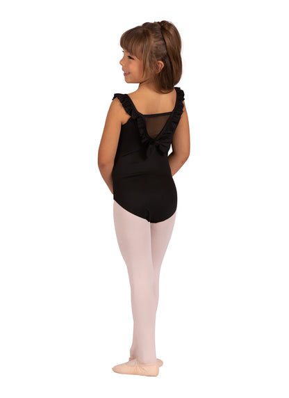 Ruffle Neck Leotard - Black