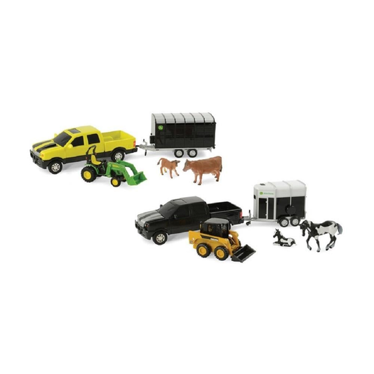 John Deere Pickup & Livestock Trailer Set