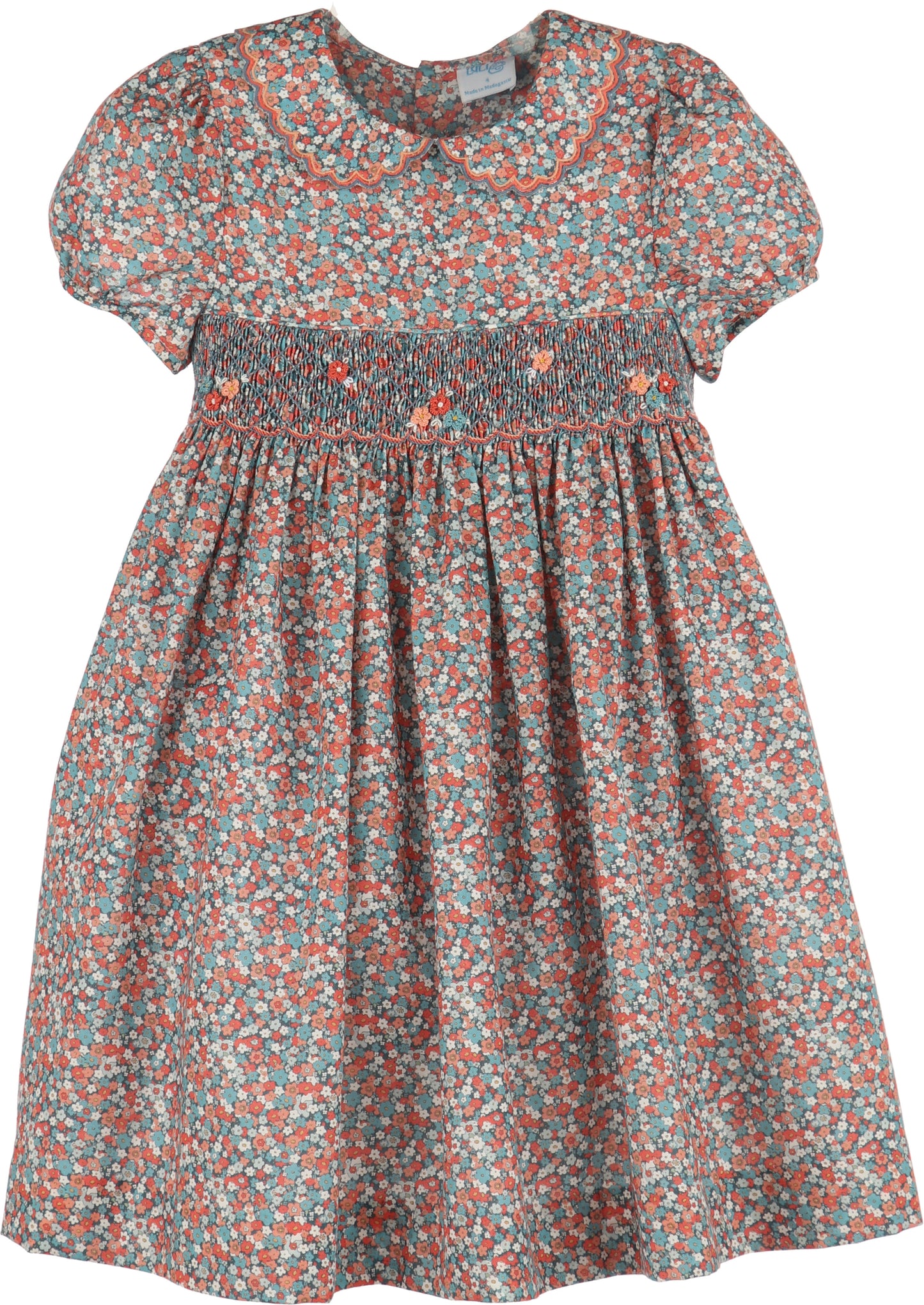 Floral Vintage Dress/Blue-1403