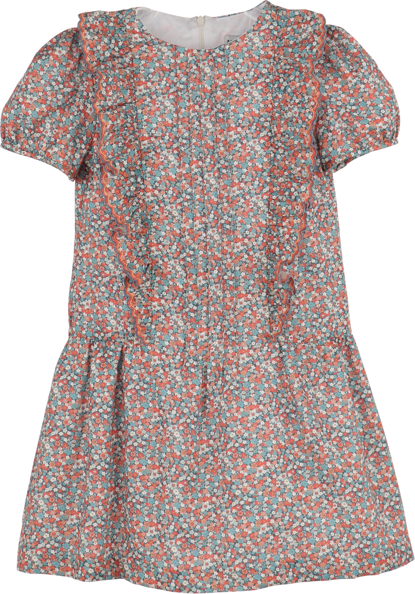 Floral Vintage A-line/Blue-1404