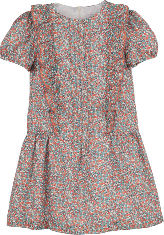 Floral Vintage A-line/Blue-1404
