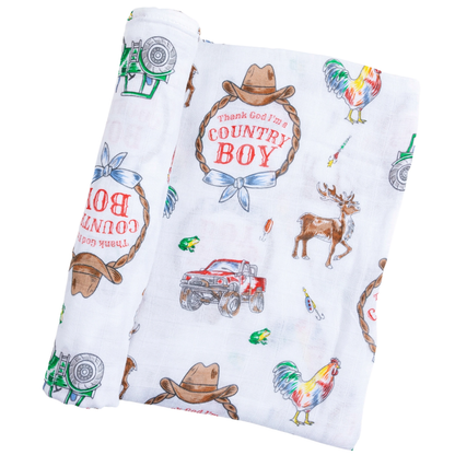 Country Boy Swaddle Blanket