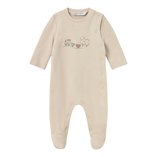 Trains Embroidered Footie