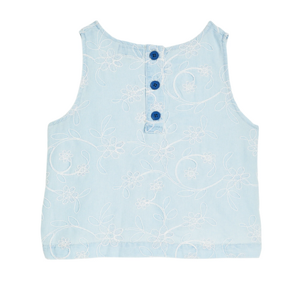 Embossed Floral A-Line S/L Top