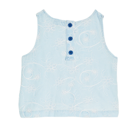 Embossed Floral A-Line S/L Top