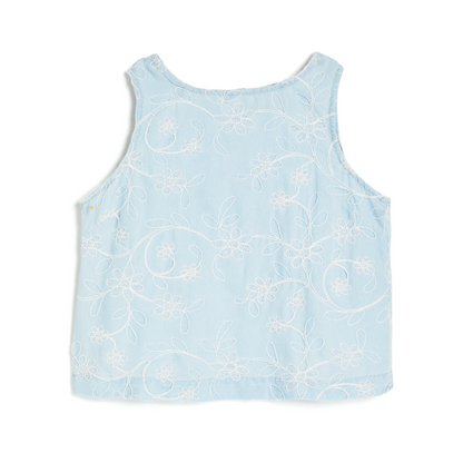 Embossed Floral A-Line S/L Top