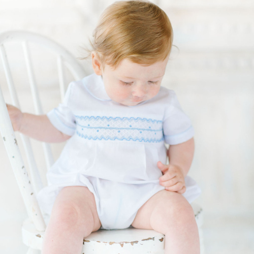 Boys Wave Smocked Romper