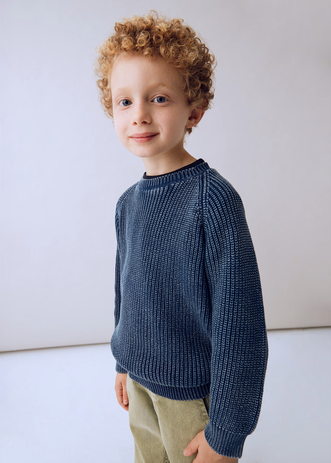 Rib Knit Sweater - Blue