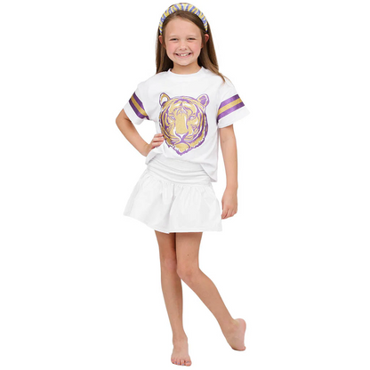 Glitter Purple & Gold Tiger Tee
