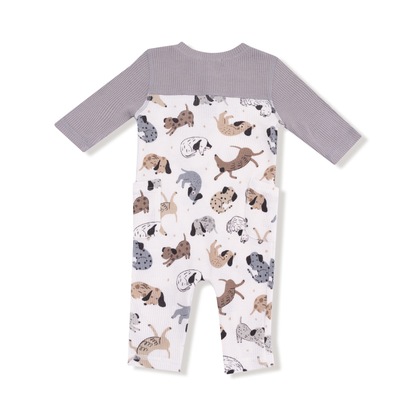 Cozy Pups Contrast Slv. Romper