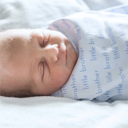 Little Brother Print Swaddle Blanket