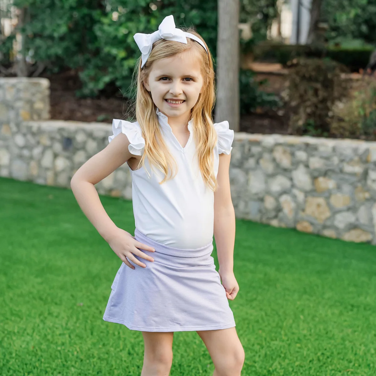 Margot Performance Skirt - Purple Stripes