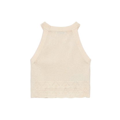 Knit Halter Top - Chickpea