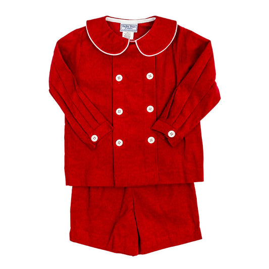 Red Corduroy Short Set