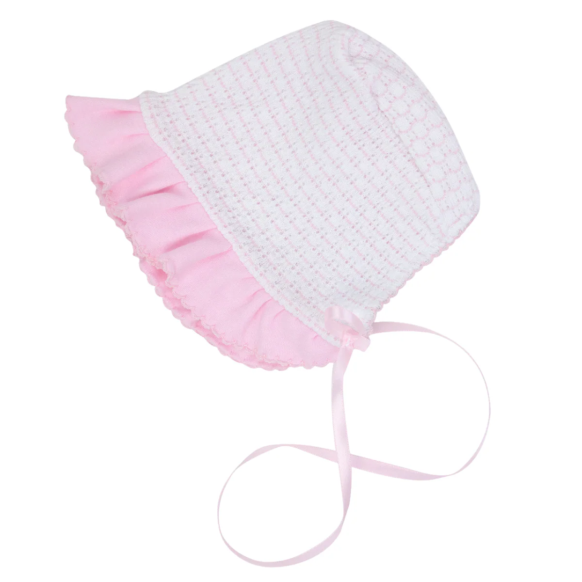 Pinstripe Bonnet - Pima Ruffle