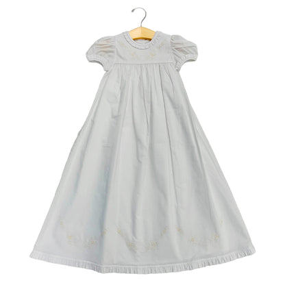 Wht/Ecru Dot Christening Gown