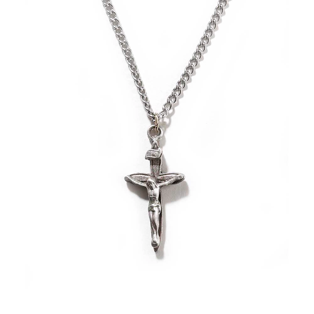 Crucifix 18" Steel Necklace