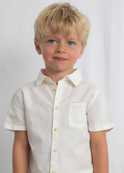 Linen Short Set - Oat Stripes