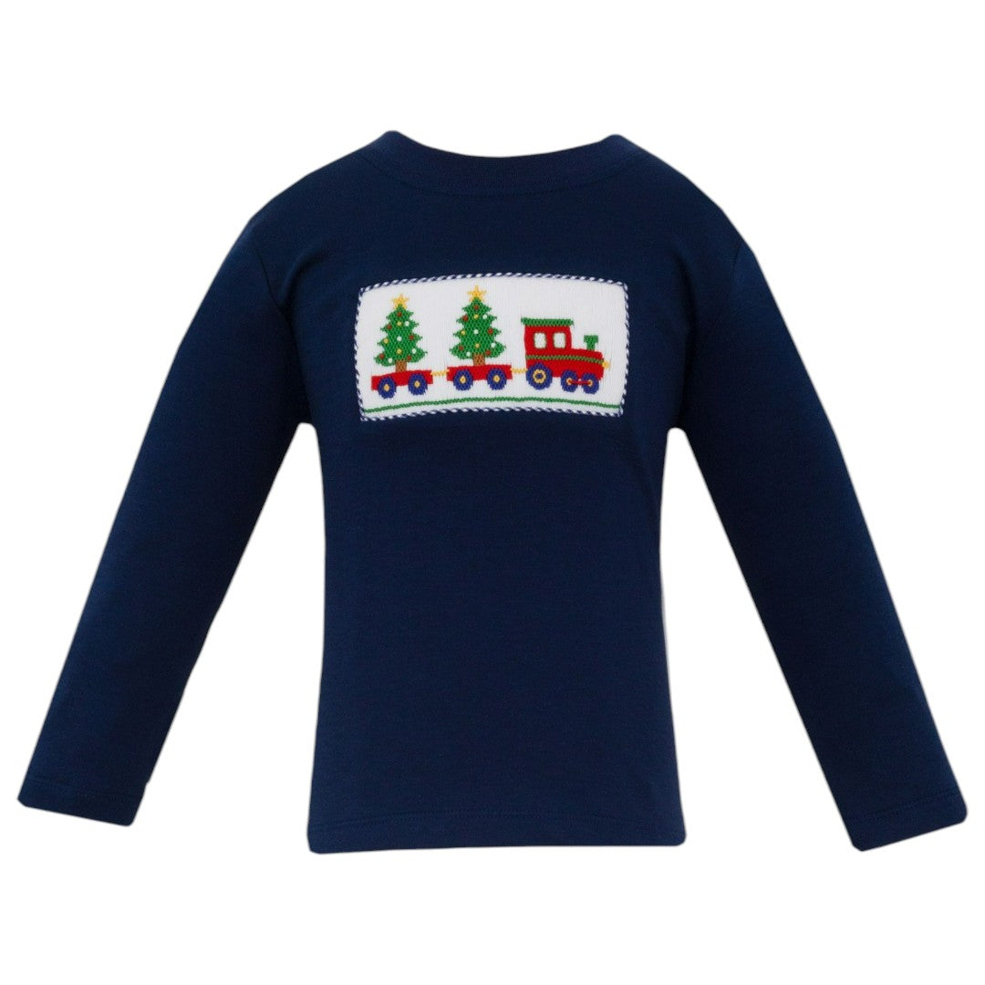 Christmas Tree Train Shirt - Navy