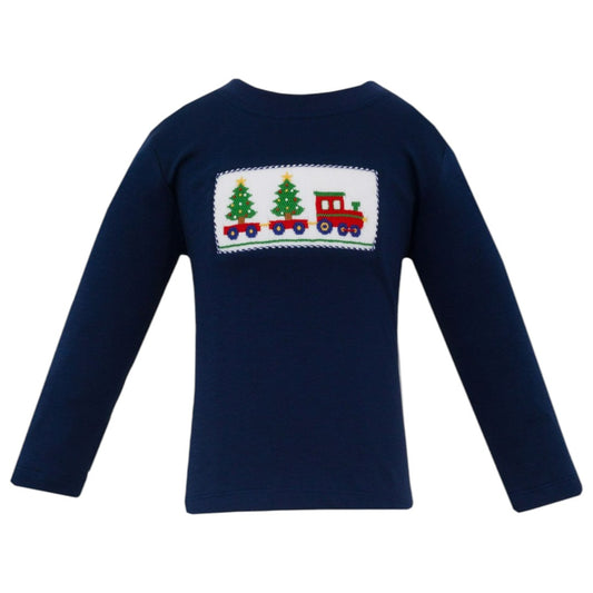 Christmas Tree Train Shirt - Navy