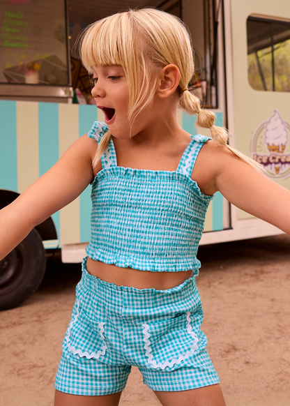 Gingham Short Set - Pacific