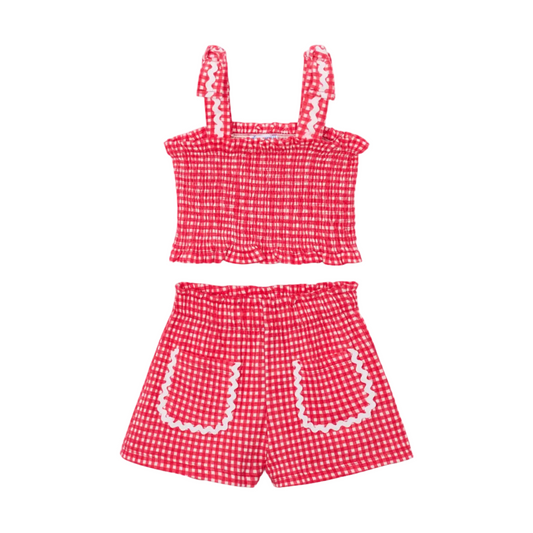 Gingham Short Set - Poppy