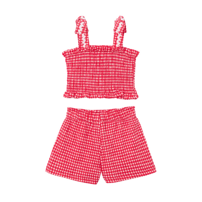 Gingham Short Set - Poppy
