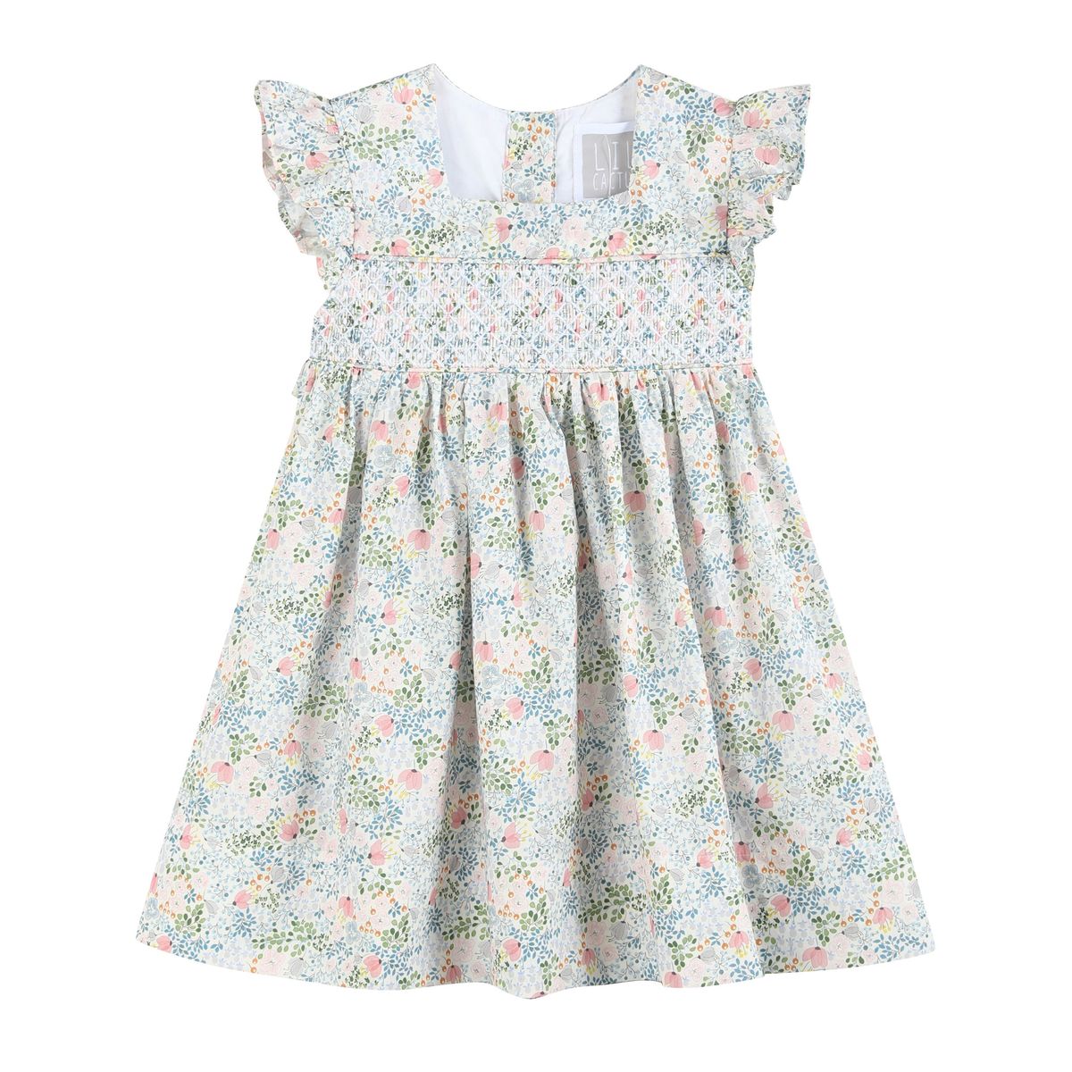 Pink Floral Smocked Dress