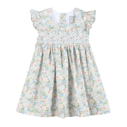 Pink Floral Smocked Dress