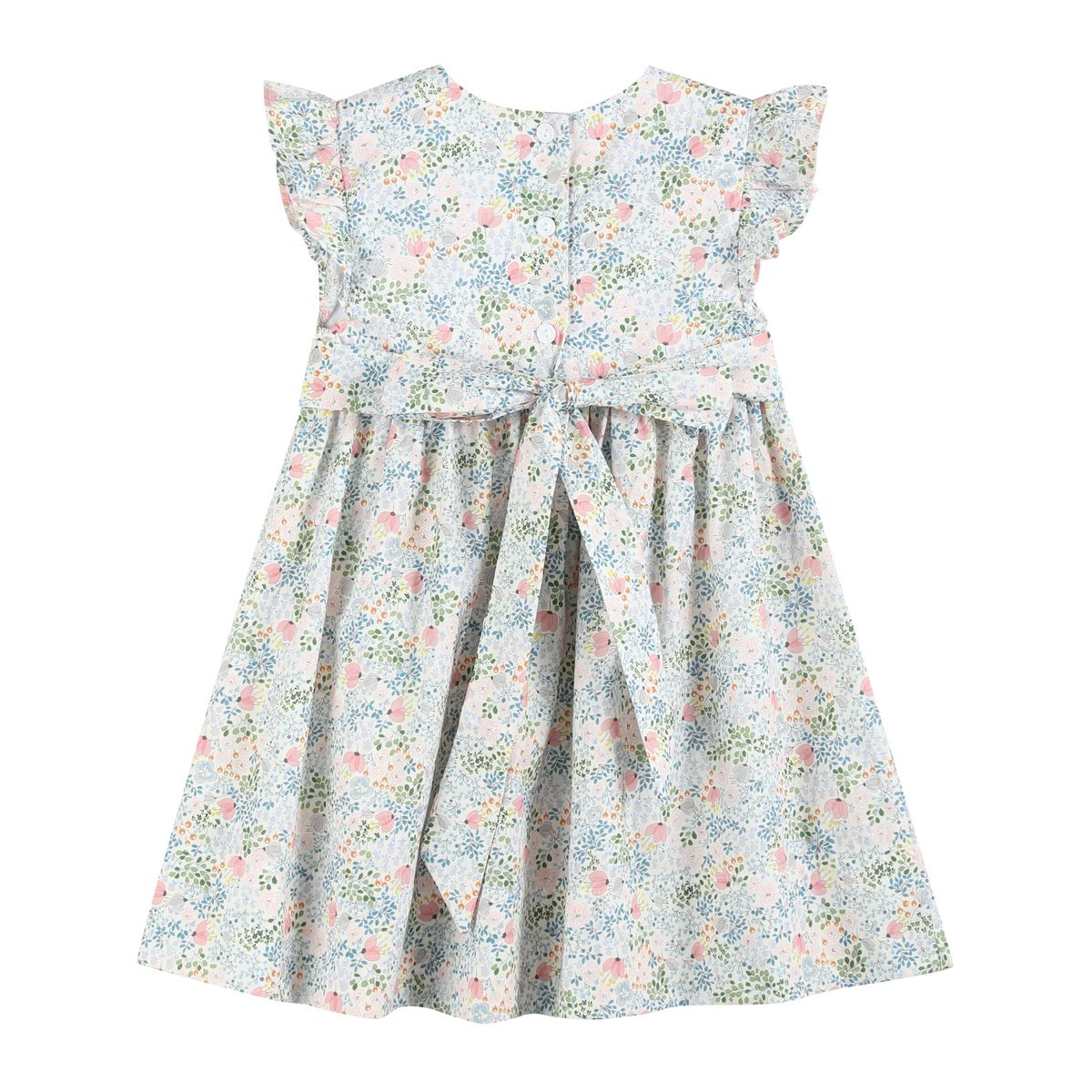 Pink Floral Smocked Dress