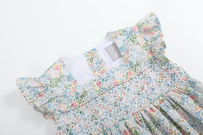 Pink Floral Smocked Dress