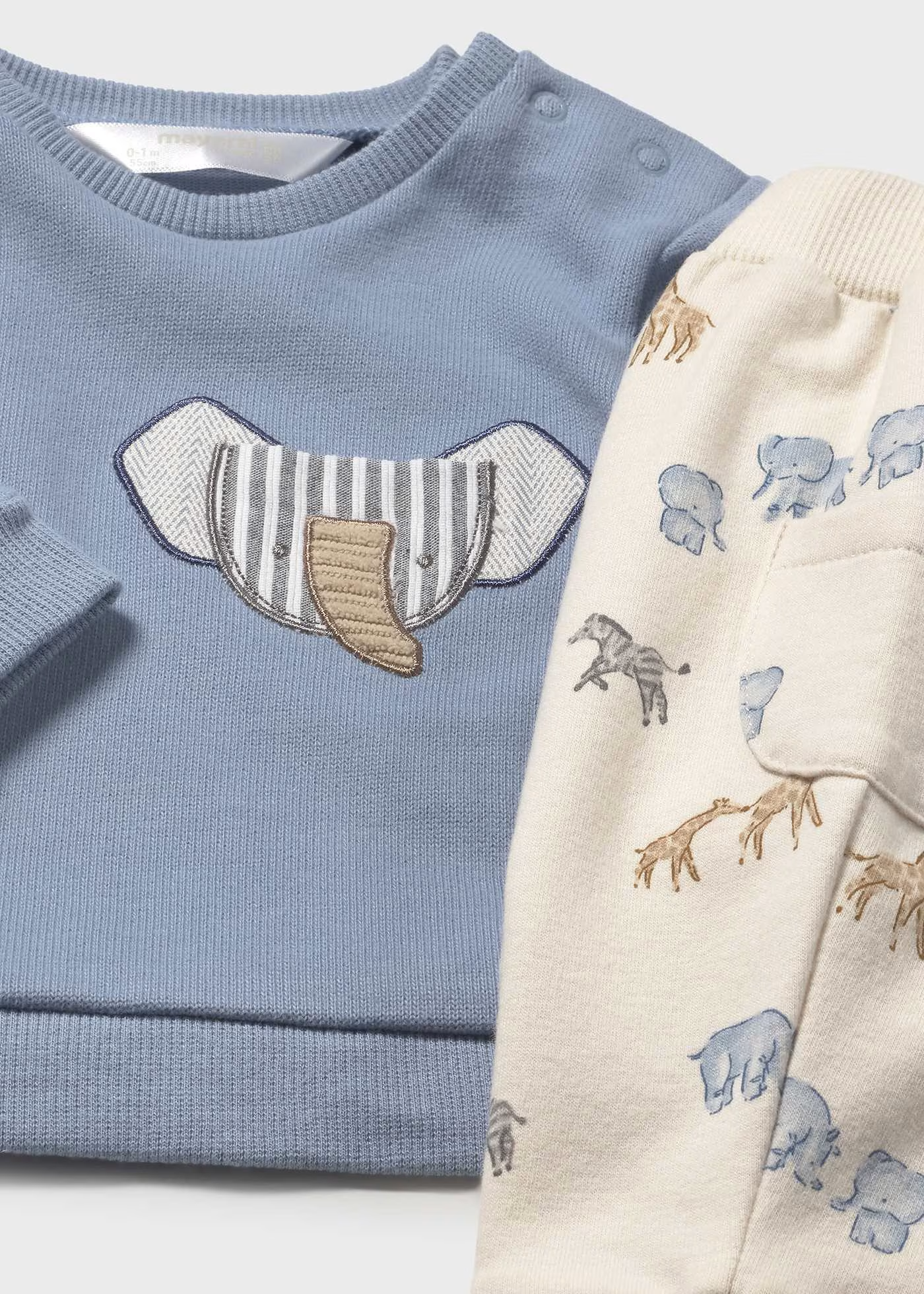 Blue Elephant Applique Set