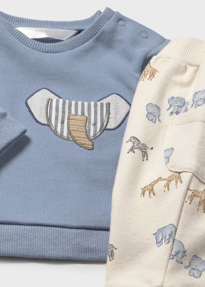 Blue Elephant Applique Set