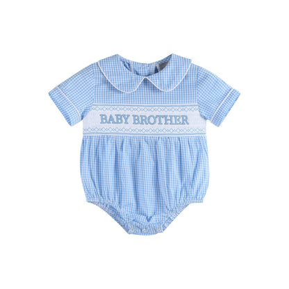 Baby Brother Smocked Romper