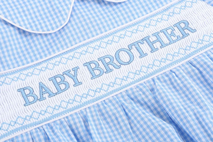 Baby Brother Smocked Romper