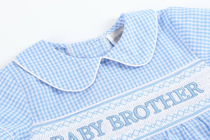 Baby Brother Smocked Romper
