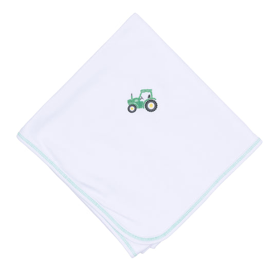 Lil' Green Tractor Emb. Rec. Blanket