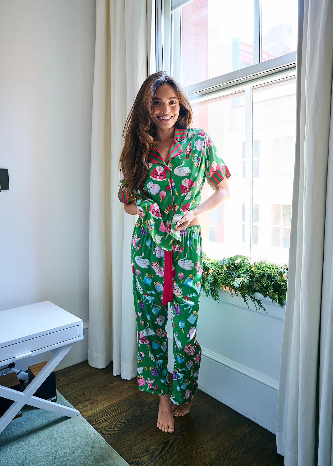 Silky Holiday Baubles S/S PJ Set
