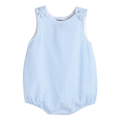 Lt. Blue Stripe Seersucker Romper