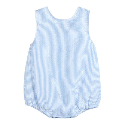 Lt. Blue Stripe Seersucker Romper
