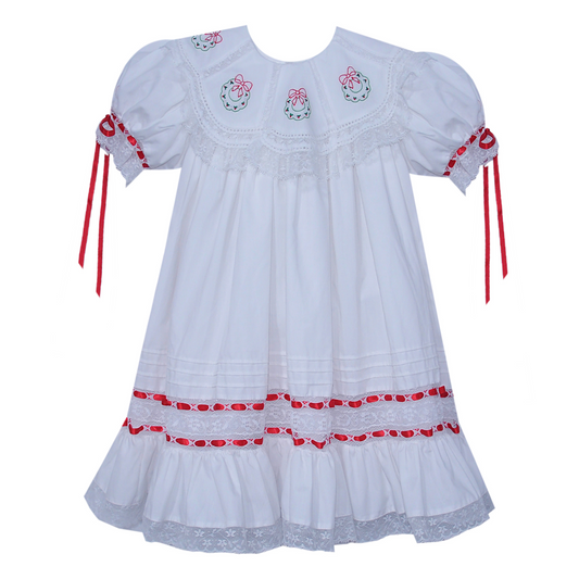 Lucille Dress - Christmas Wreath