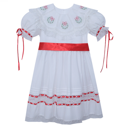 Clara Marie Dress - Christmas Wreath
