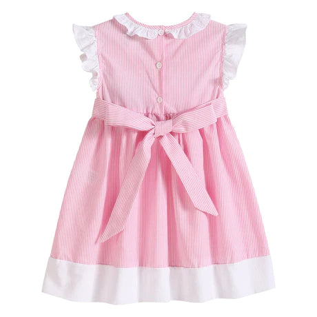 Pink Stripe Big Sister Smocked Dress