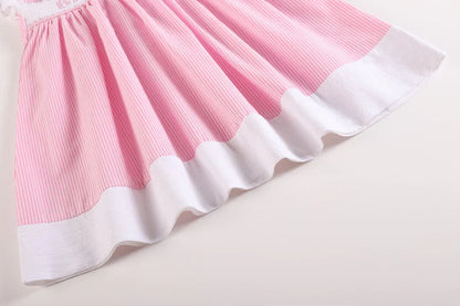 Pink Stripe Big Sister Smocked Dress