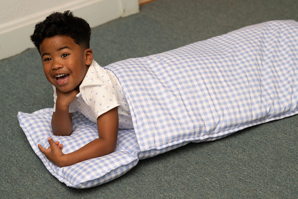 Blue Gingham Nap Mat